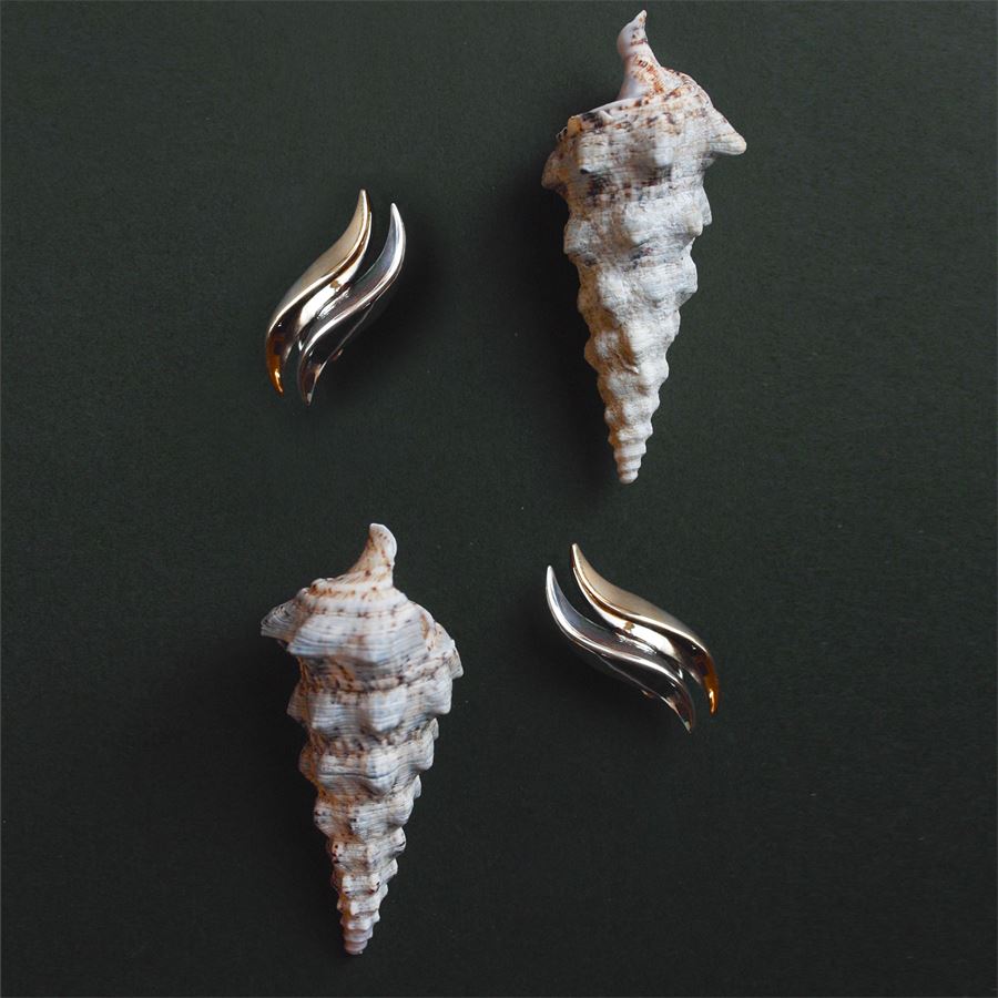 Bicolor big earrings FLAME | OR2 BIGBIC